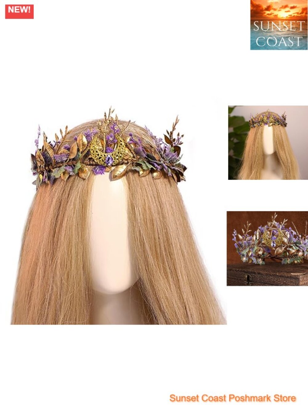 Woodland Fairy Crown Renaissance Elf Floral Headpiece Cosplay Halloween